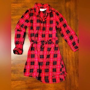 Plaid shirt dress Girls size 5/6